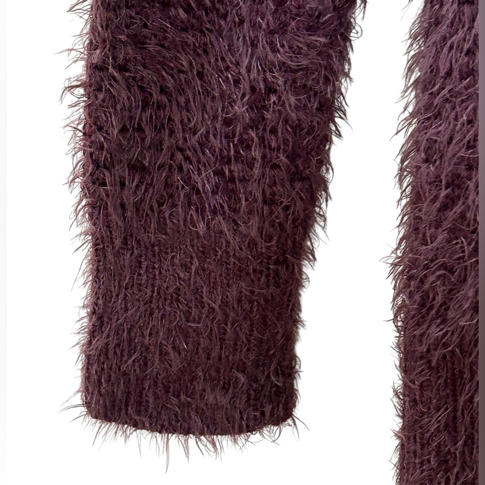 Urban Outfitters Pins & Needles Eyelash Knit Open Cardigan Plum Boho Size M - Picture 6 of 11